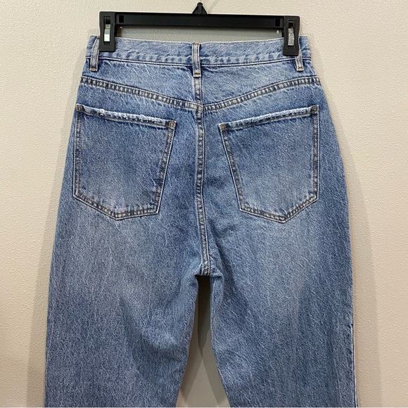 Pacsun Dad Jean High Rise Full Length Flare Ankle Side Slits Medium Wash 27 - Picture 10 of 11